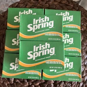 8 Vintage Irish Spring Original Deodorant Soaps 3.75oz NEW No Flax Oil Listed